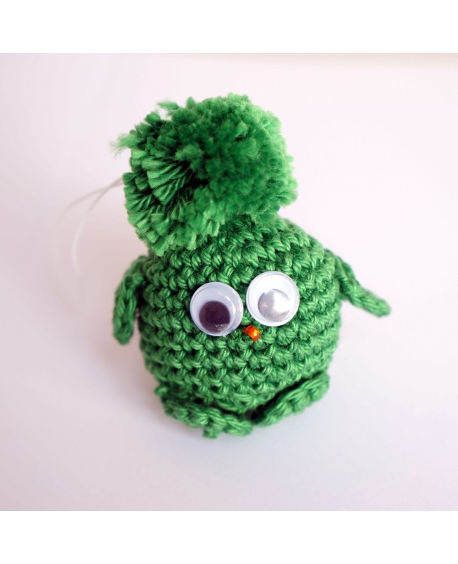 Piou-piou / oiseau vert réalisé au crochet