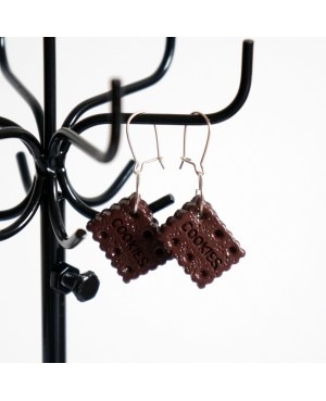 Boucles d'oreilles biscuits ou cookies au chocolat Boucles d'oreilles