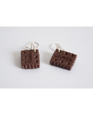 Boucles d'oreilles biscuits ou cookies au chocolat Boucles d'oreilles