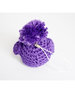 Bijou de sac piou-piou / petit oiseau violet réalisé au crochet Bijoux de sac