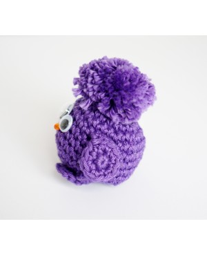 Bijou de sac piou-piou / petit oiseau violet réalisé au crochet Bijoux de sac