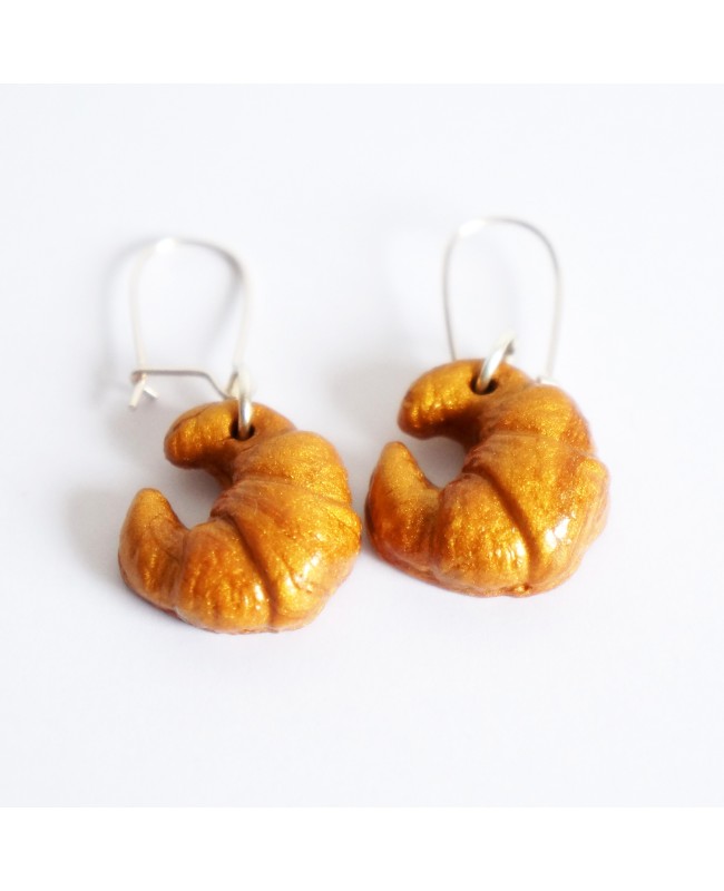 Boucles d'oreilles gourmandes en forme de croissants