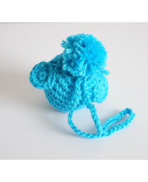 Piou-piou petit oiseau turquoise réalisé au crochet Bijoux de sac