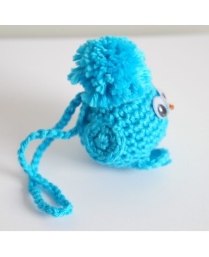 Piou-piou petit oiseau turquoise réalisé au crochet Bijoux de sac