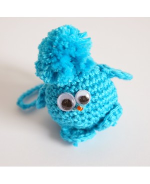Piou-piou petit oiseau turquoise réalisé au crochet Bijoux de sac