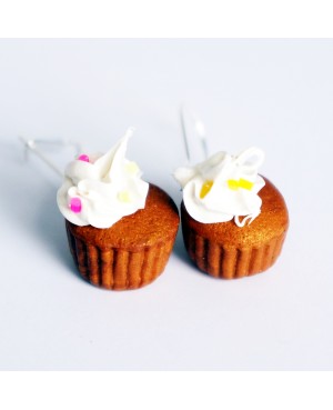 Boucles d'oreilles gourmandes cupcakes Boucles d'oreilles