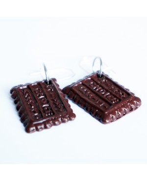 Boucles d'oreilles gourmandes biscuits au chocolat Boucles d'oreilles