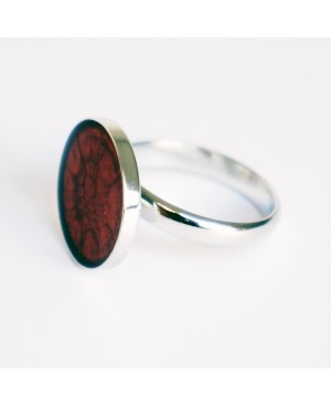 Small Red Ring made with paint and resin Painted resin rings