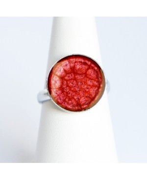 Small Red Ring made with paint and resin Painted resin rings