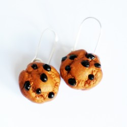 Boucles d'oreilles gourmandes muffins aux pépites de chocolat
