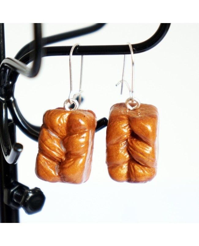 Boucles d'oreilles gourmandes brioches vendéennes