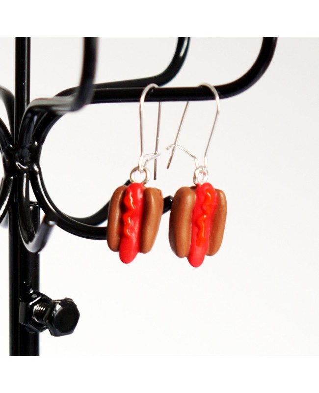 Boucles d'oreilles hotdogs