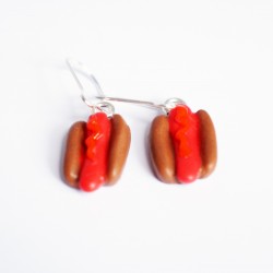 Boucles d'oreilles hotdogs