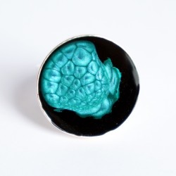 Painted resin turquoise and...