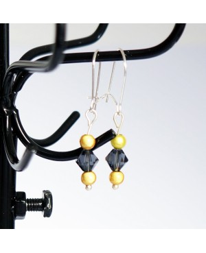 Delicate yellow and gray earrings Earrings