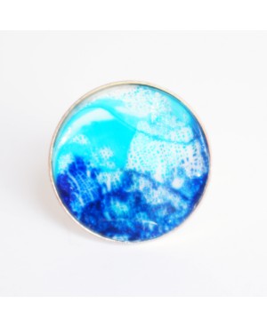 Handmade blue ring Quirky and polymer clay rings