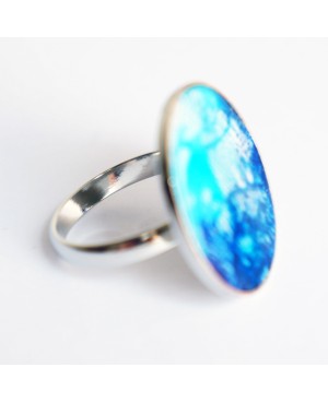 Bague bleue réalisée à la main Bagues gourmandes et en pâte polymère