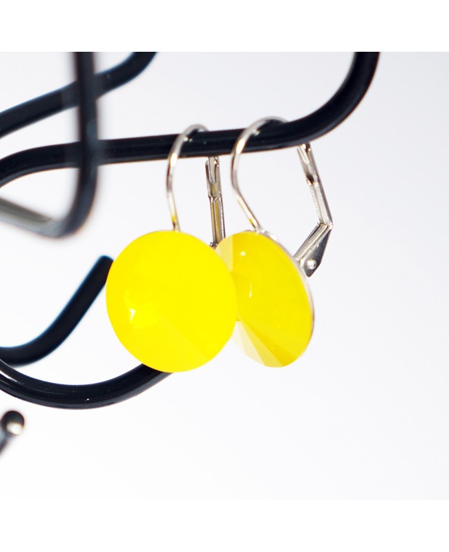 Boucles d'oreilles jaunes "yellow opal" en cristal