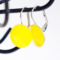 Boucles d'oreilles jaunes "yellow opal" en cristal