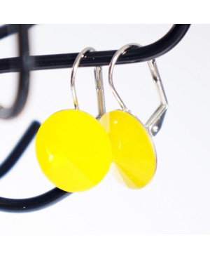 Boucles d'oreilles jaunes "yellow opal" en cristal Boucles d'oreilles
