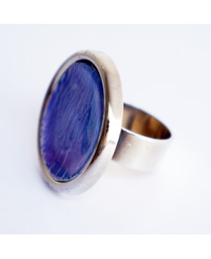 Large round pink and purple ring with metallic shimmer Quirky and polymer clay rings