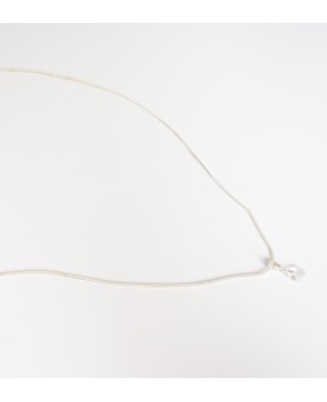 Très petit pendentif rond en cristal de Swarovski transparent et chaîne en argent Pendentifs en perles et cristal