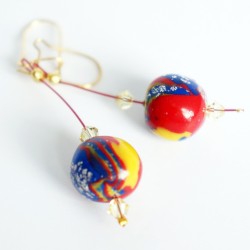 Boucles d'oreilles pendantes multicolores
