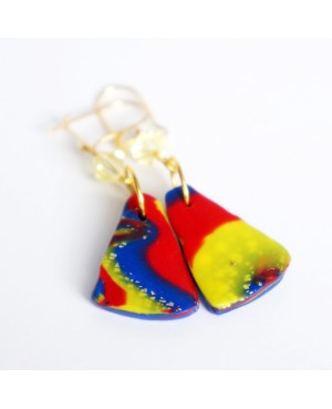 Boucles d'oreilles triangulaires multicolores Boucles d'oreilles