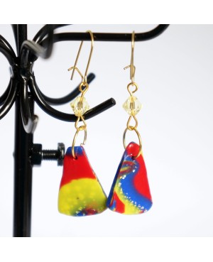 Boucles d'oreilles triangulaires multicolores Boucles d'oreilles