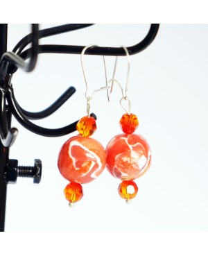 Orange drop earrings Earrings