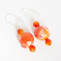Boucles d'oreilles pendantes oranges