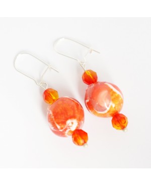 Boucles d'oreilles pendantes oranges Boucles d'oreilles