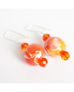 Orange drop earrings Earrings