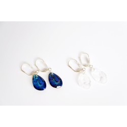 Boucles d'oreilles pendantes bleues en cristal de Swarovski