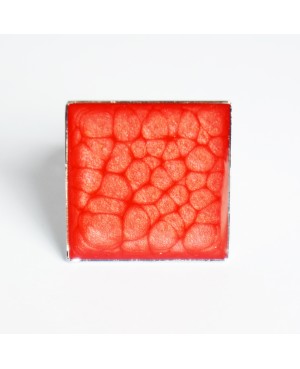 Square red adjustable ring Painted resin rings