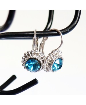 Turquoise drop earrings Crystal and beaded earrings