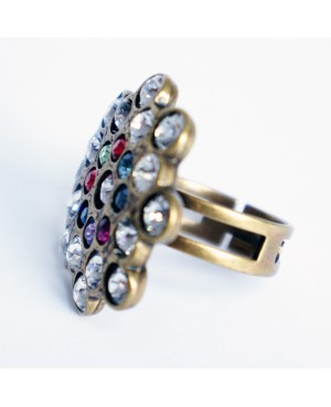 Bague réglable imitation diamants et pierres précieuses Bagues fantaisie en perles, cristal et résine