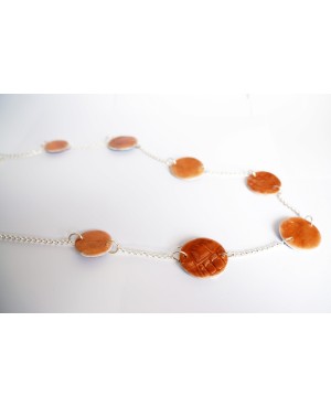 Long reversible blue and gold necklace Chains or long necklaces