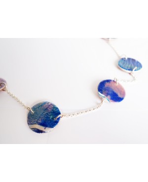 Long reversible blue and gold necklace Chains or long necklaces