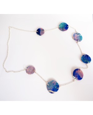 Long reversible blue and gold necklace Chains or long necklaces