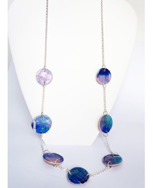 Long reversible blue and gold necklace Chains or long necklaces