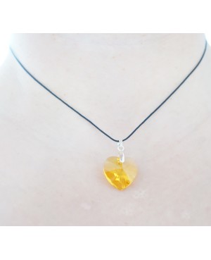 Yellow Swarovski crystal heart pendant Heart pendants