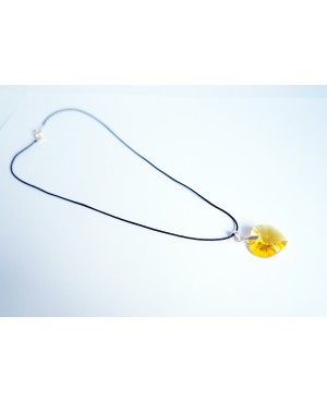 Yellow Swarovski crystal heart pendant Heart pendants