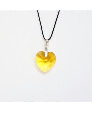 Pendentif coeur jaune en cristal de Swarovski Pendentifs coeur