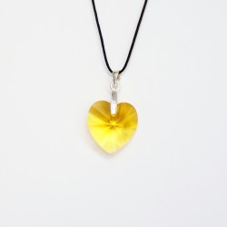 Pendentif coeur jaune en cristal de Swarovski