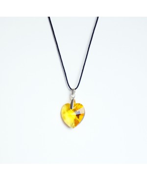 Pendentif coeur jaune en cristal de Swarovski Pendentifs coeur