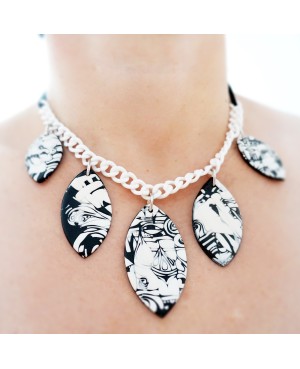 Handmade black and white necklace Choker necklaces