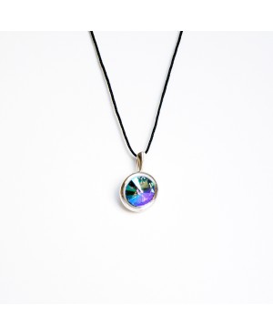 Petit pendentif rond arc-en-ciel ou multicolore en cristal de Swarovski Pendentifs en perles et cristal
