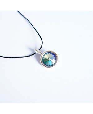 Rainbow/multi-colored Swarovski crystal small round pendant Beaded pendants