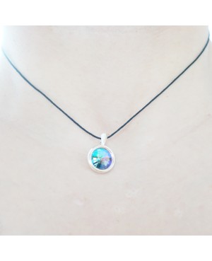 Rainbow/multi-colored Swarovski crystal small round pendant Beaded pendants